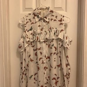 Midnight Sky Cold Shoulder Butterfly Long Sleeve S